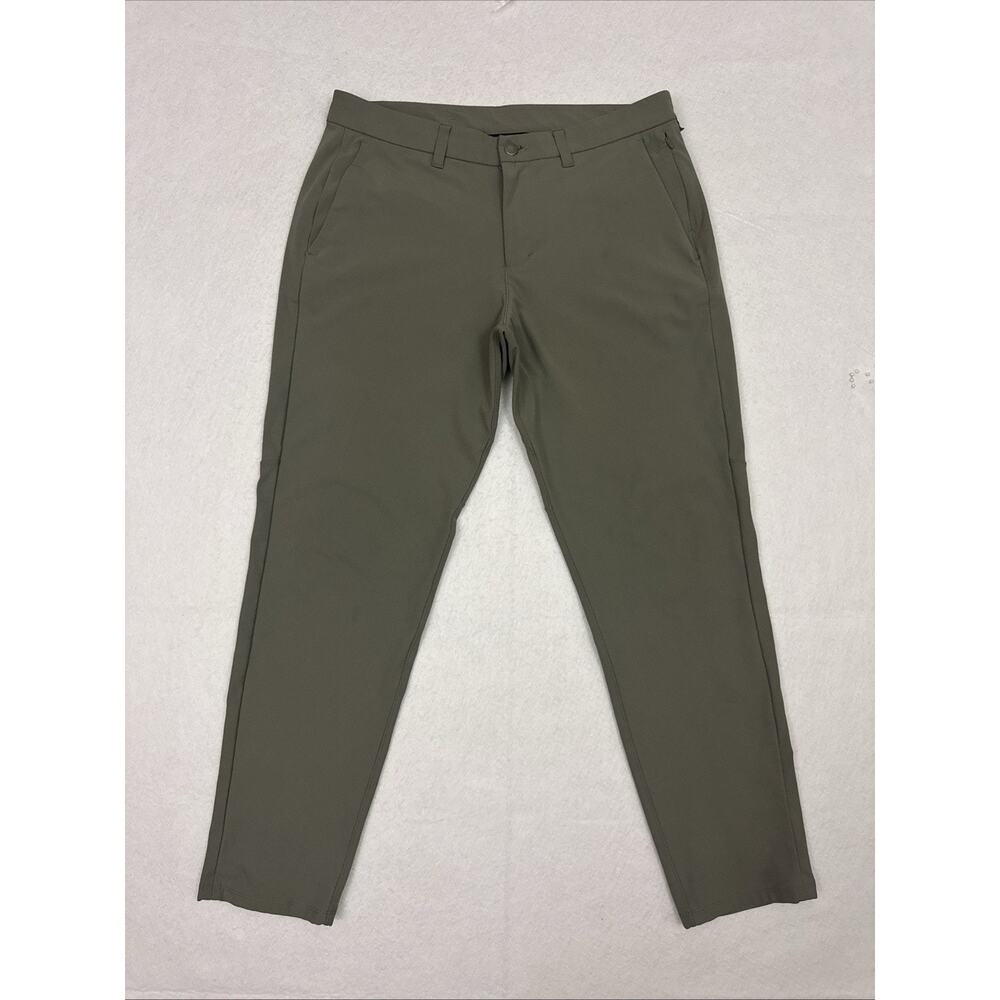 Lululemon ABC Slim Fit Pants Mens 34 Olive Green Warpstreme Stretch